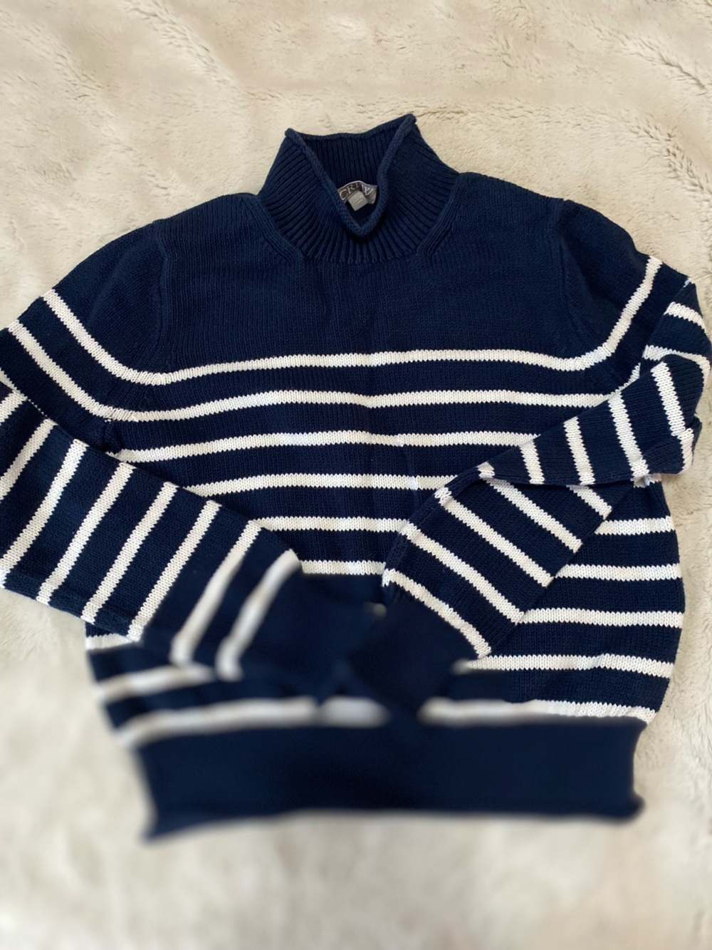 J.Crew women’s New Heritage Rollneck 100%cotton sweater in stripe